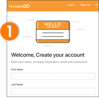 Create your account screenshot from TraxeroGO