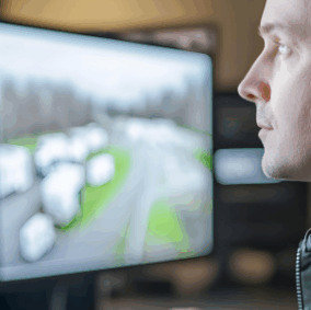 Towing Management Software with a user observing on-screen GPS Fleet Tracking Map