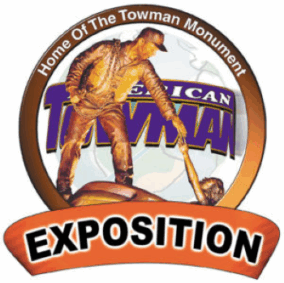 American Towman Exposition badge showing the Towman Monument