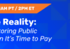What the motoring public expects when it comes time to pay live webinar banner with blue background and orange highlights