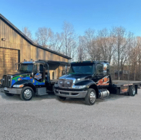 Premier Towing Solutions Case Study thumbnail featuring two Premier Towing tow trucks